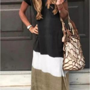 Vestido bohemio mujer tricolor