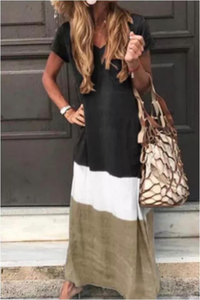Vestido bohemio mujer tricolor - Imagen 2