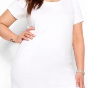 Camiseta mujer lisa manga corta algodón