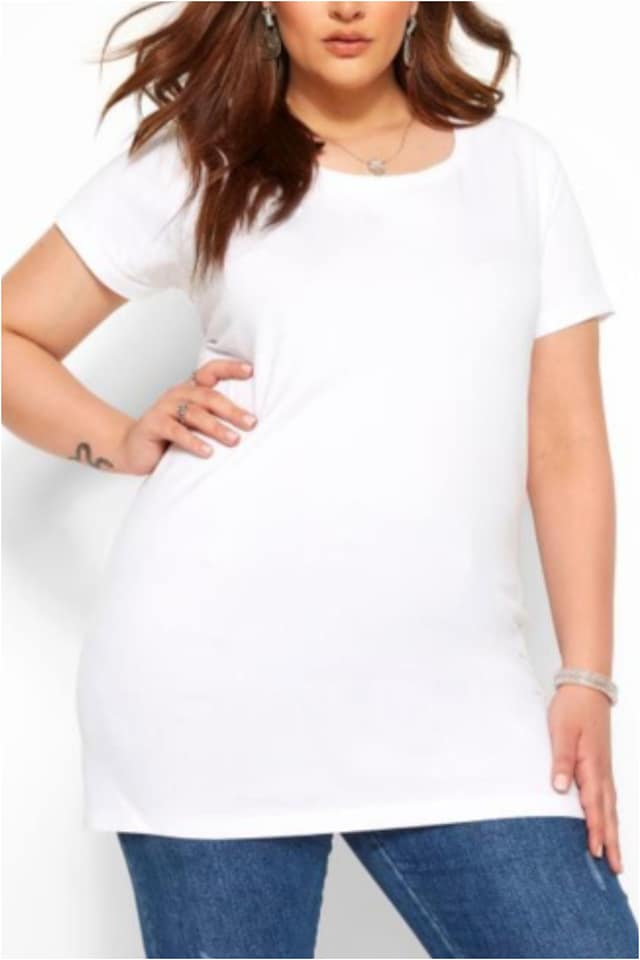 Camiseta mujer lisa manga corta algodón