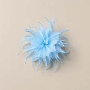 Flor plumas azul