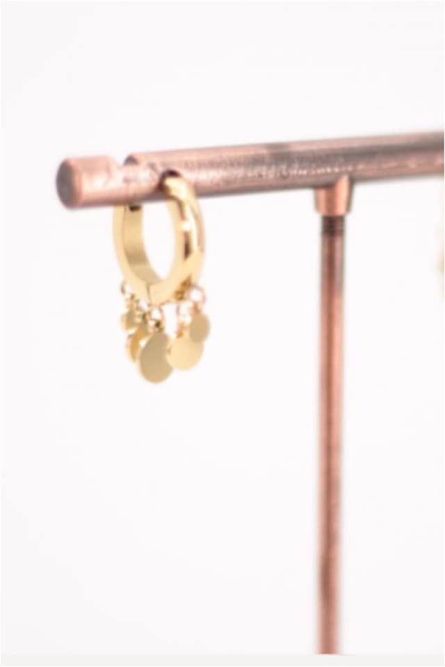 Pendientes mujer acero dorado aros sol - Imagen 3