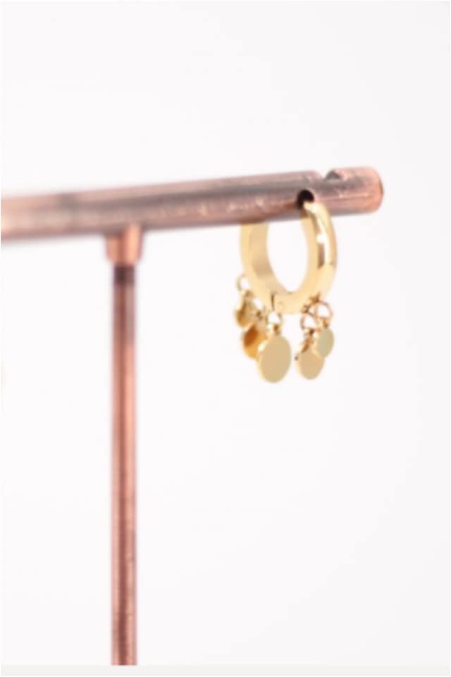Pendientes mujer acero dorado aros sol - Imagen 4