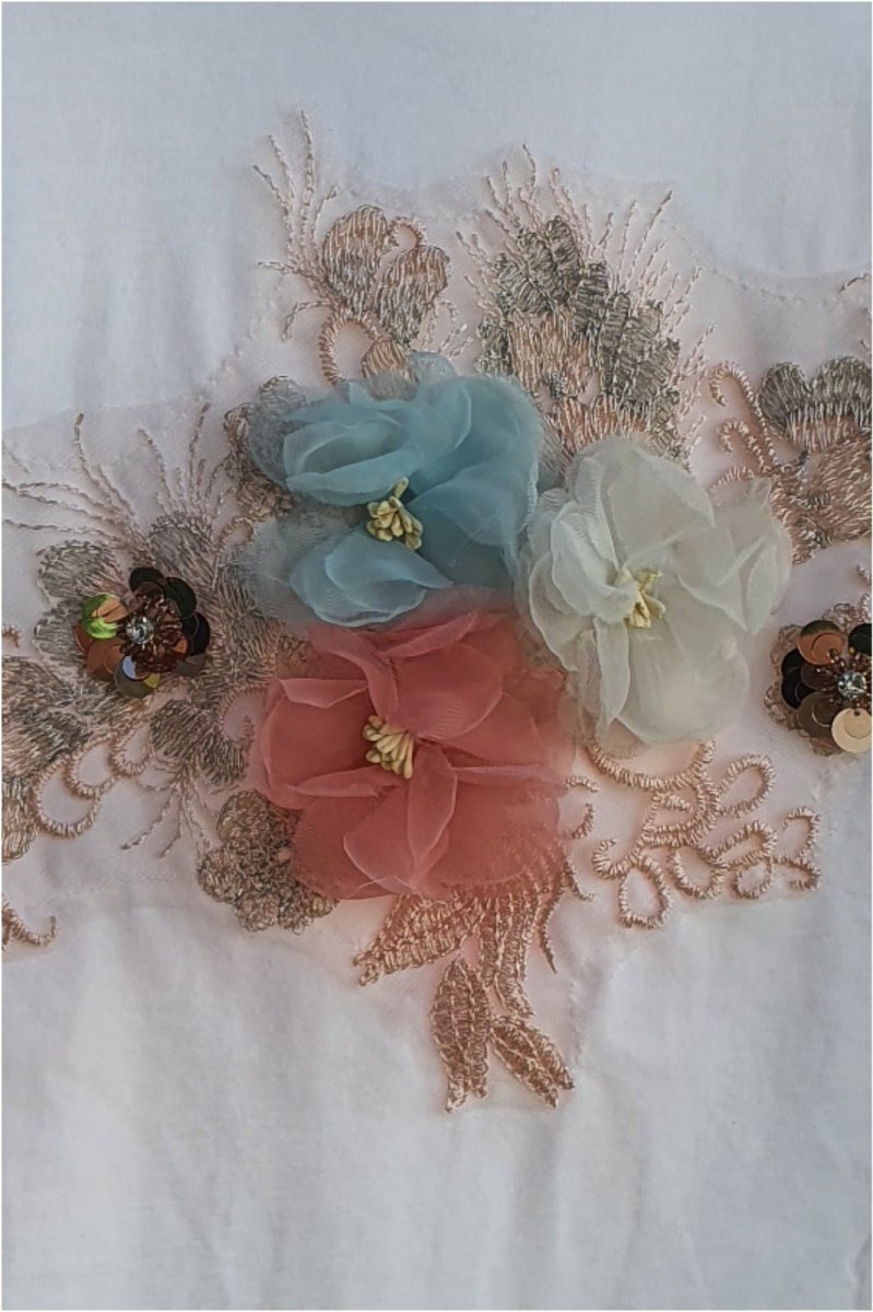 Camiseta mujer flores 3D - Imagen 3