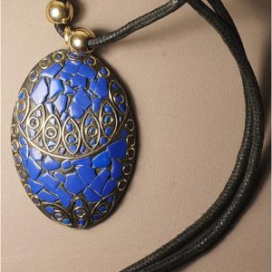 COLGANTE MUJER OVAL AZUL