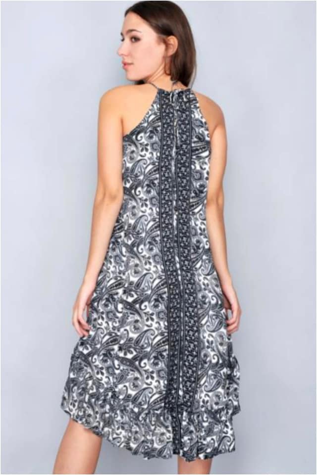 Vestido mujer estampado cachemir con volante - Imagen 3