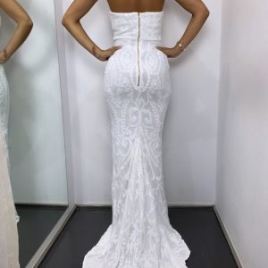 Vestido Sirena Brillos Novia