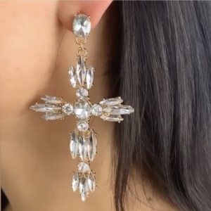 Pendientes Cruz Cristal