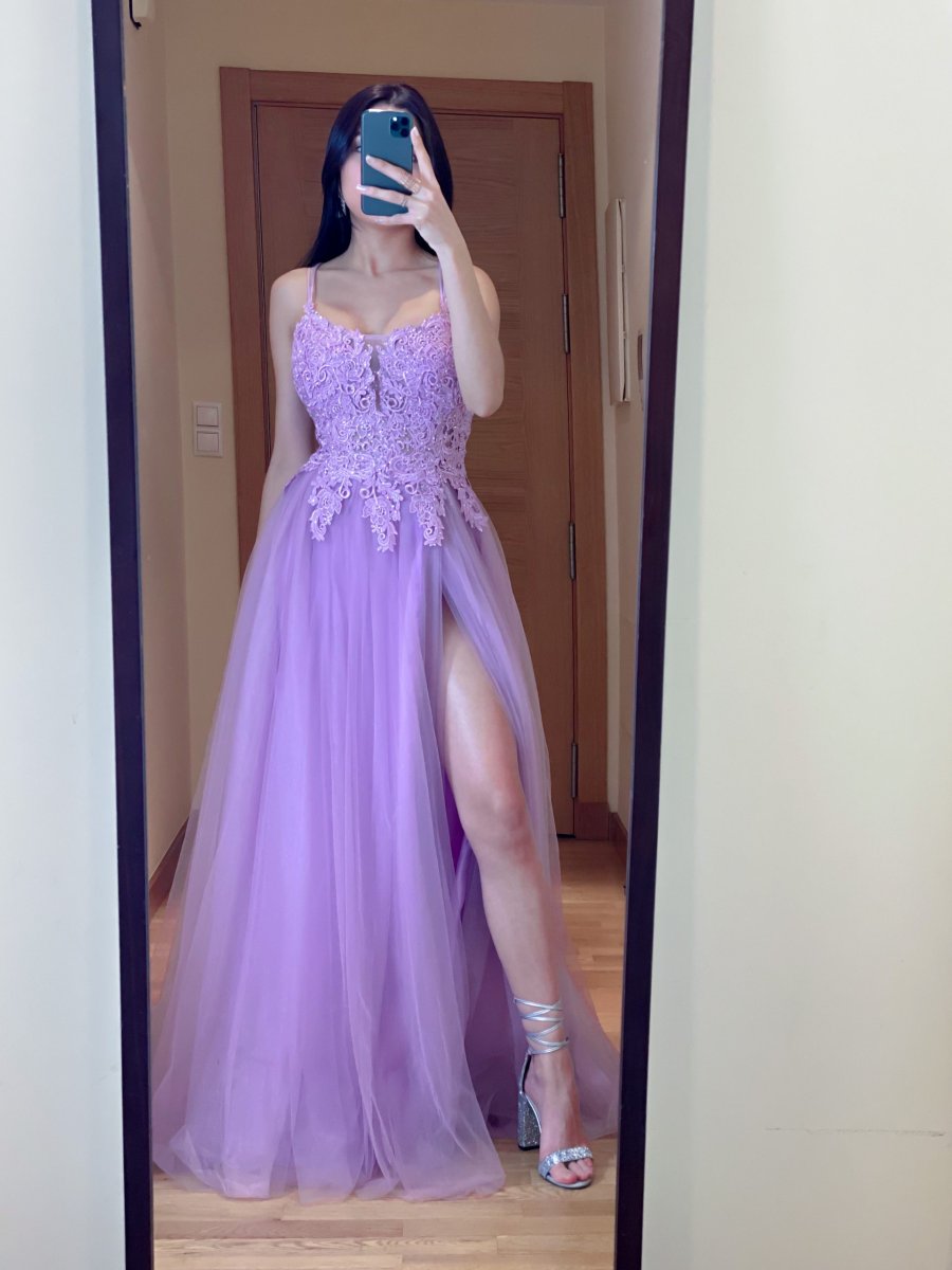 Vestido Tul Largo Abertura - Imagen 2
