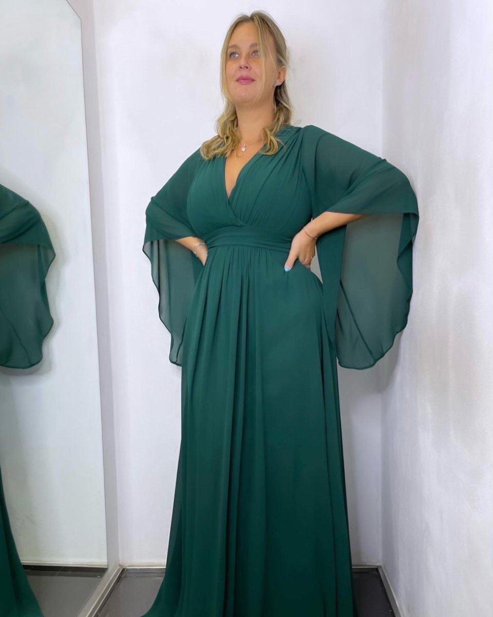 Vestido Gasa Mangas Curvy - Imagen 4