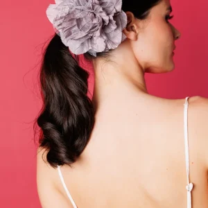 Flor tul gris