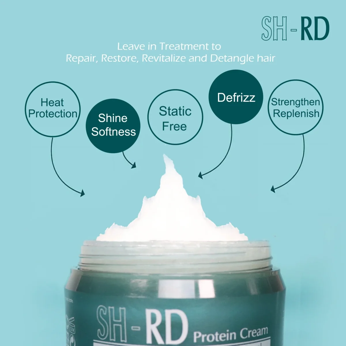 SH-RD Protein Cream – 150 ml Crema capilar reparadora y protectora sin enjuague - Imagen 3
