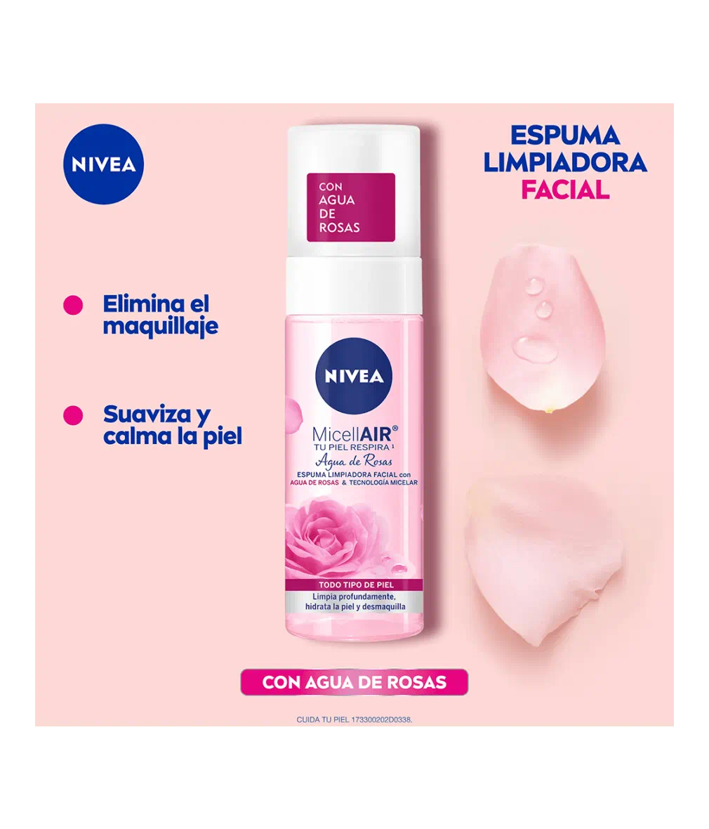 NIVEA Espuma Limpiadora Agua de Rosas - Imagen 3
