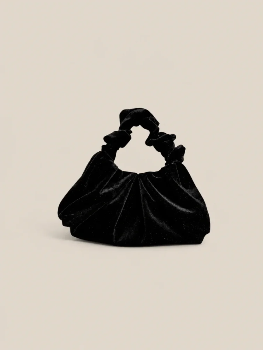 Bolso Plié negro terciopelo - Imagen 2
