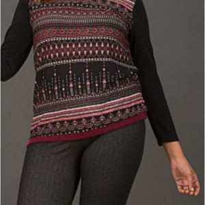Jersey mujer punto estampado étnico talla grande