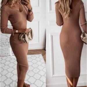 Vestido mujer de punto canalé