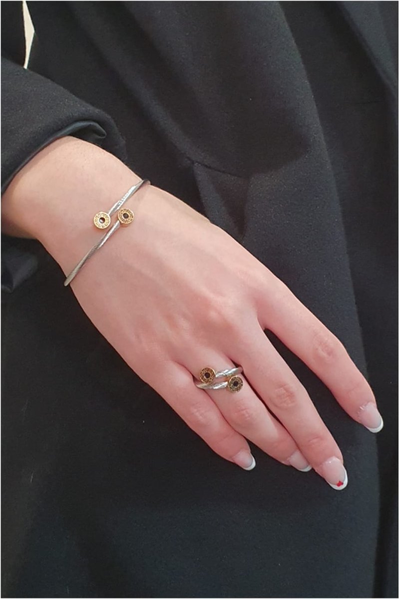 Conjunto mujer anillo pulsera de acero 3 - Imagen 3