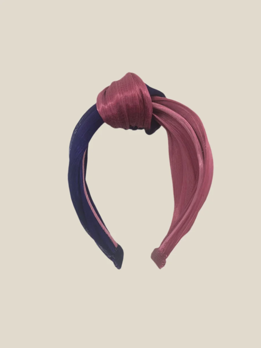 Diadema Condesa morado y rosa viejo - Imagen 2