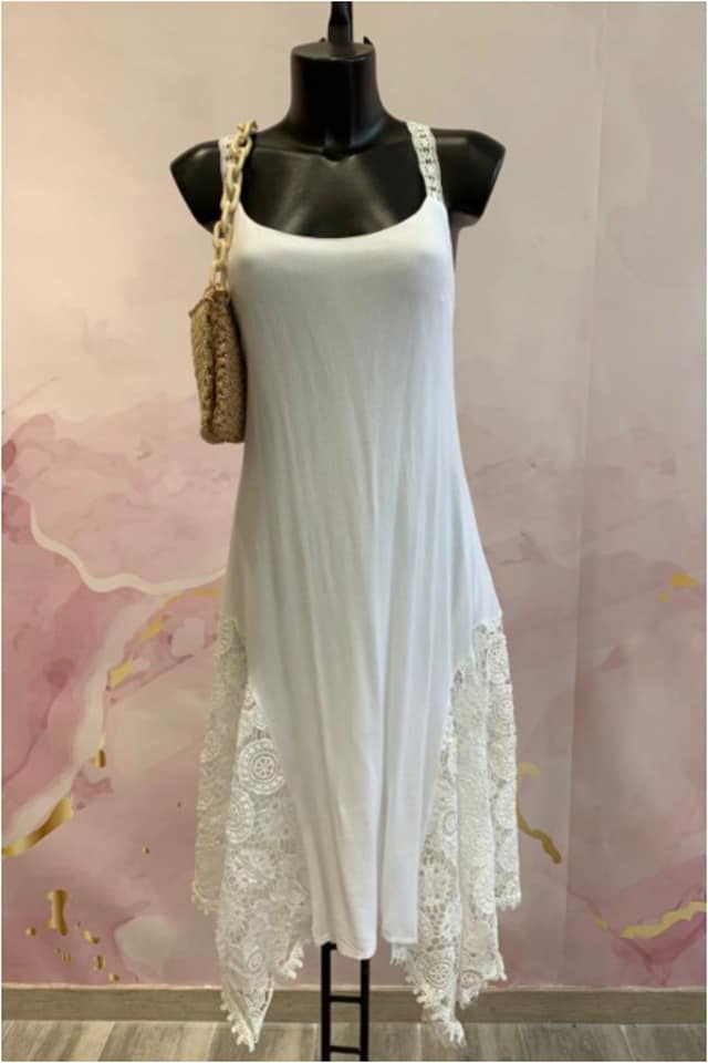 Vestido mujer con encaje y pasamanería - Imagen 5