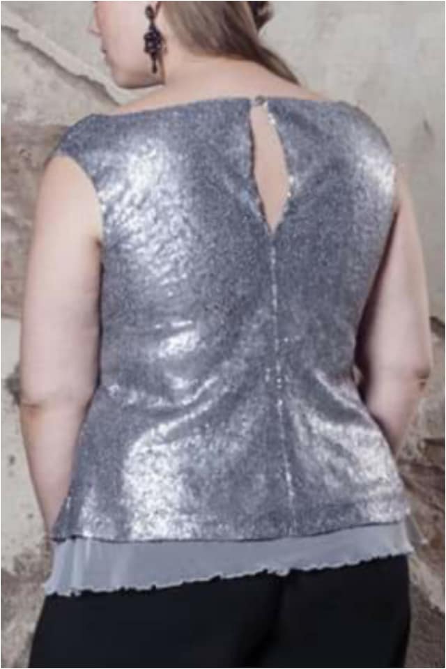 Top mujer lentejuelas plateadas - Imagen 4