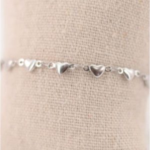 Pulsera mujer acero corazones