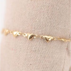 Pulsera mujer acero dorado corazones