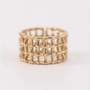 ANILLO MUJER ACERO COLMENA