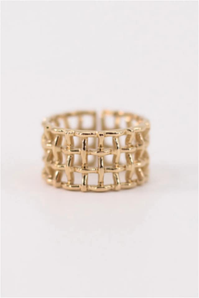 ANILLO MUJER ACERO COLMENA