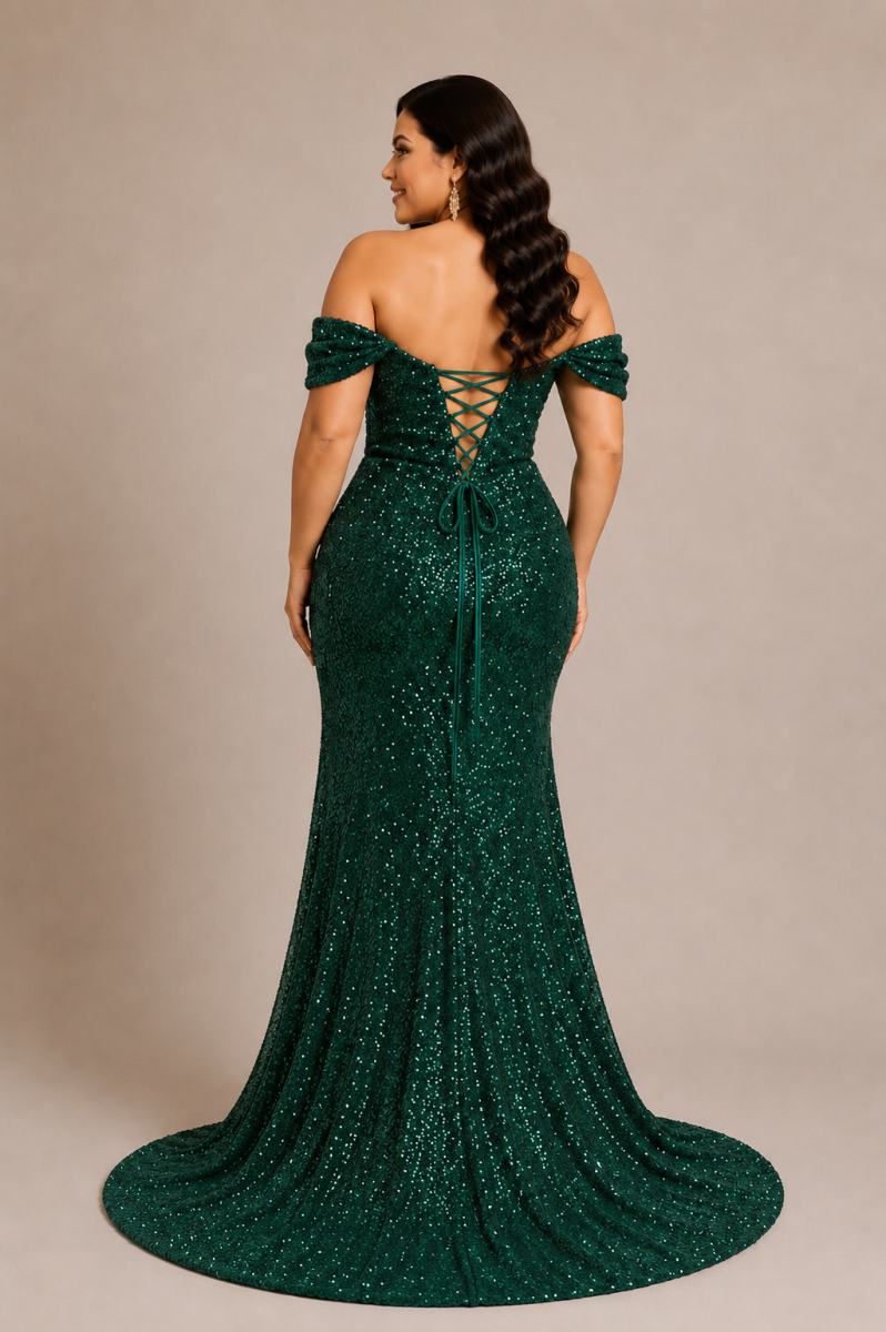 Vestido Sirena Lentejuelas Curvy - Imagen 3