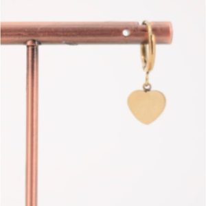 Pendientes mujer acero dorado corazón