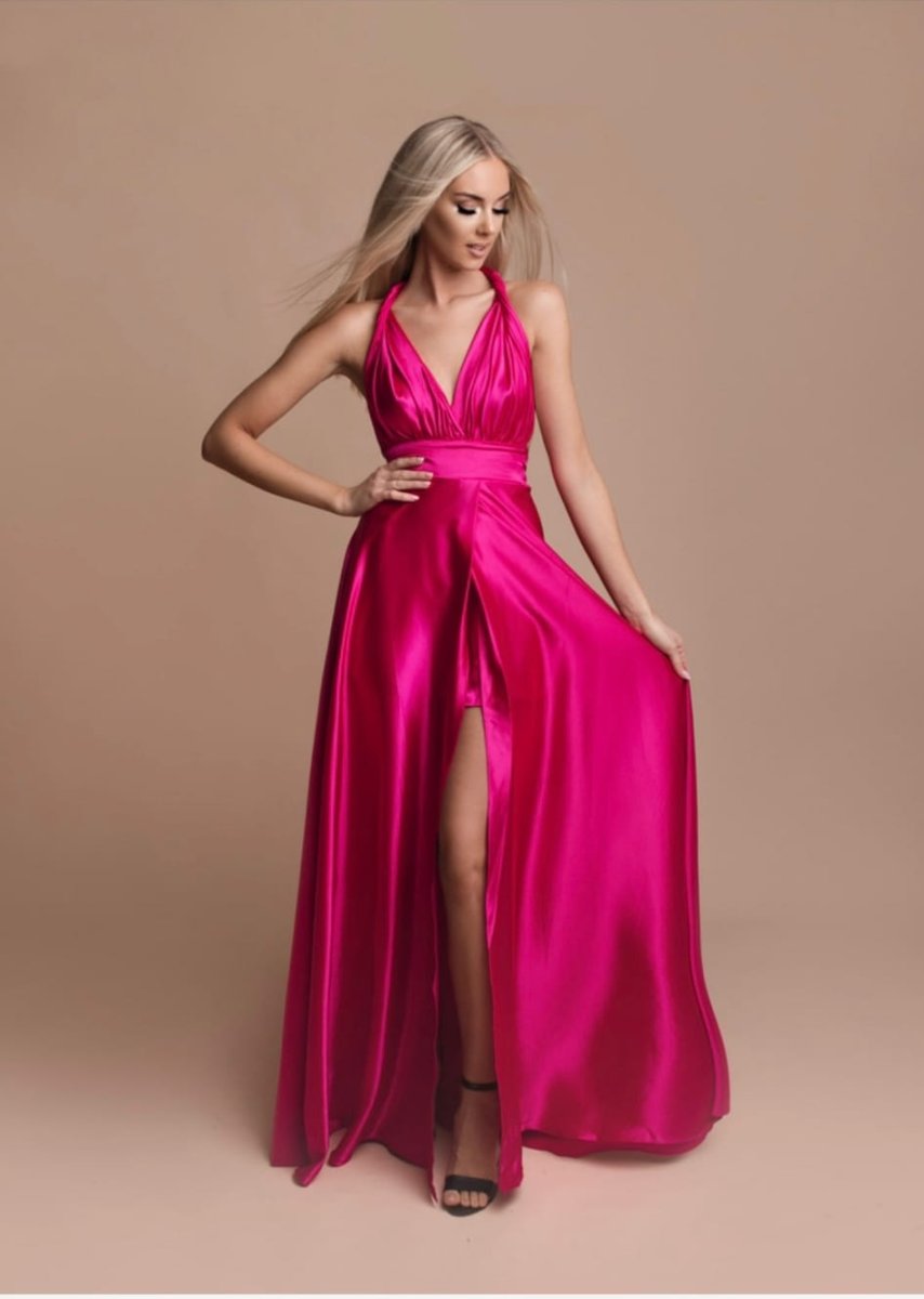 Vestido Multiposición Seda Abertura - Imagen 9