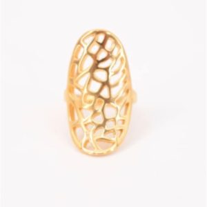 ANILLO MUJER ACERO ABSTRACTO