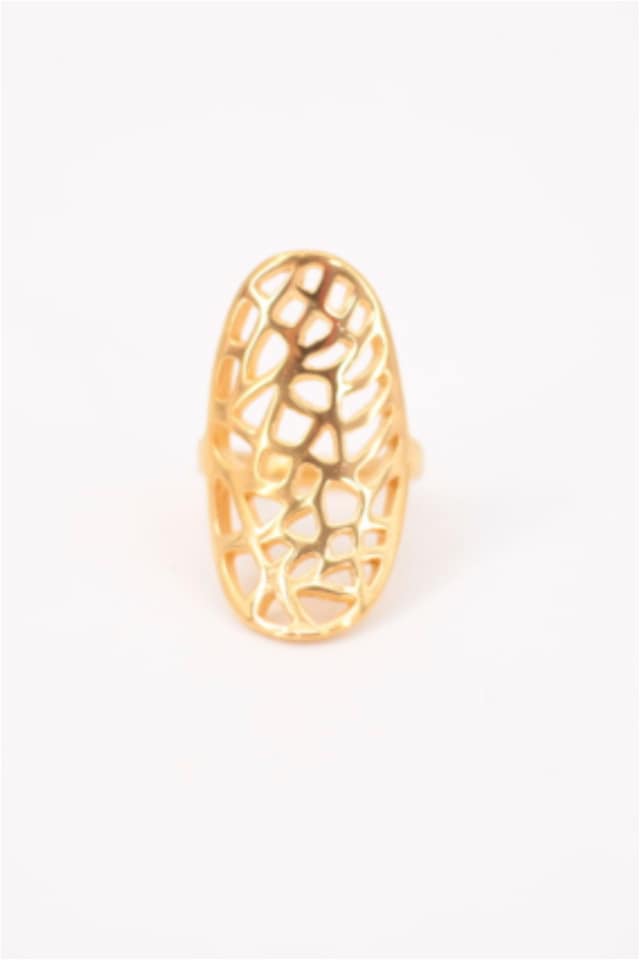 ANILLO MUJER ACERO ABSTRACTO