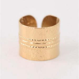 ANILLO MUJER ACERO DORADO COARRUGADO