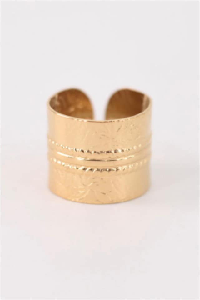 ANILLO MUJER ACERO DORADO COARRUGADO