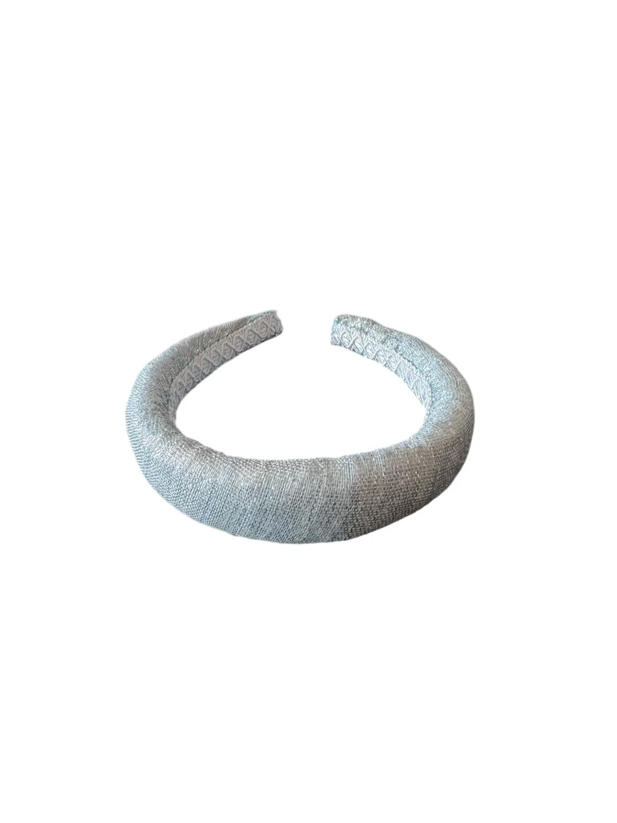 Diadema Río sinamay azul y plata - Imagen 5