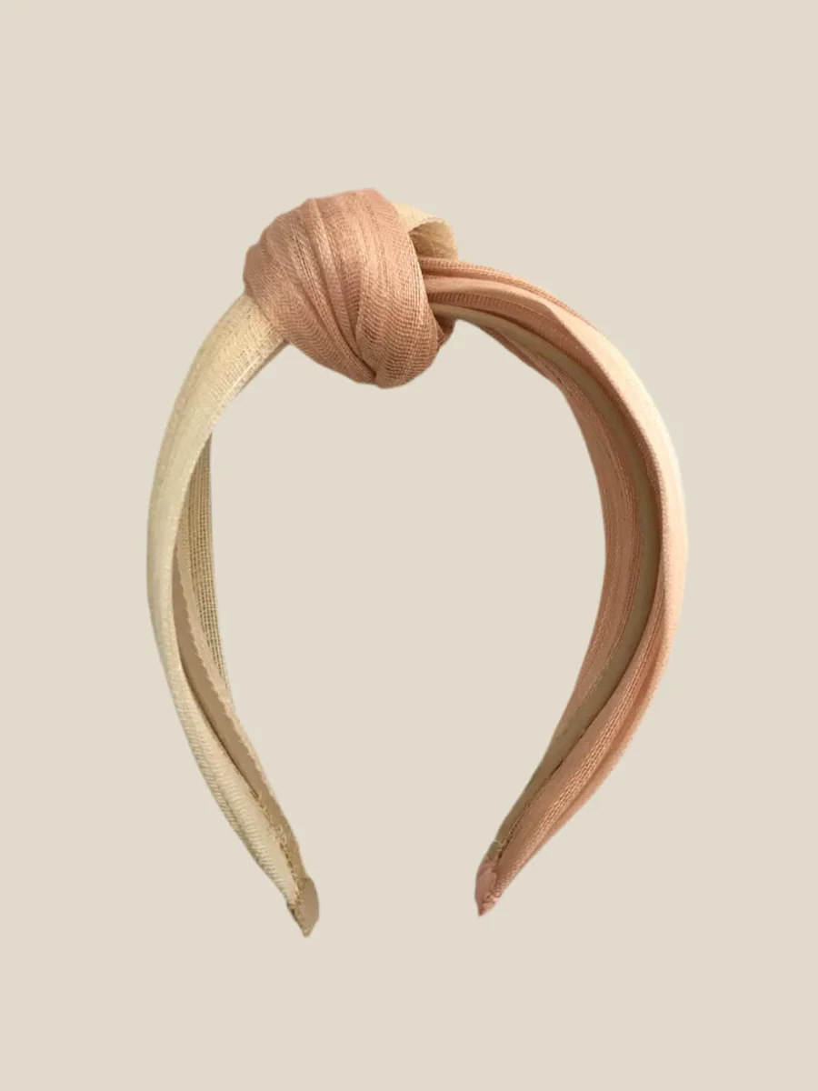 Diadema Condesa beige y rosa bebé - Imagen 2