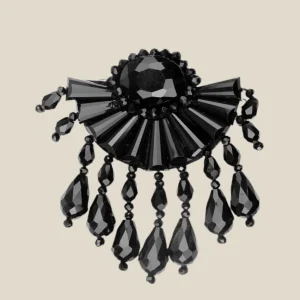 Broche Abanico negro