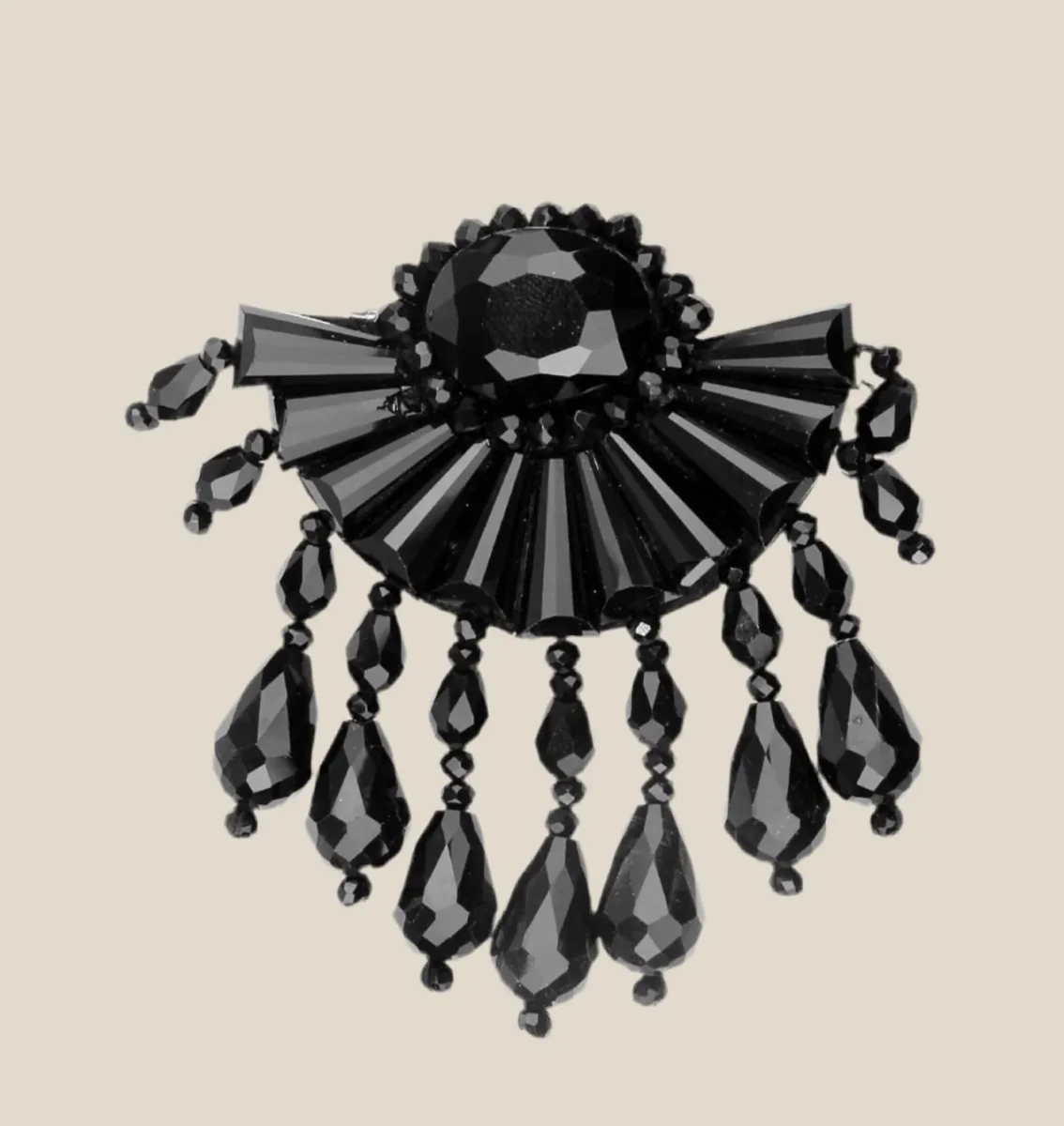 Broche Abanico negro - Imagen 2