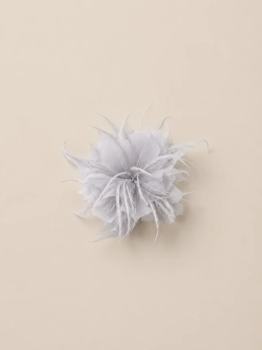 Flor plumas gris - Imagen 2