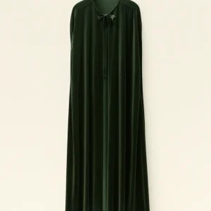 Capa de terciopelo larga Verde Seco