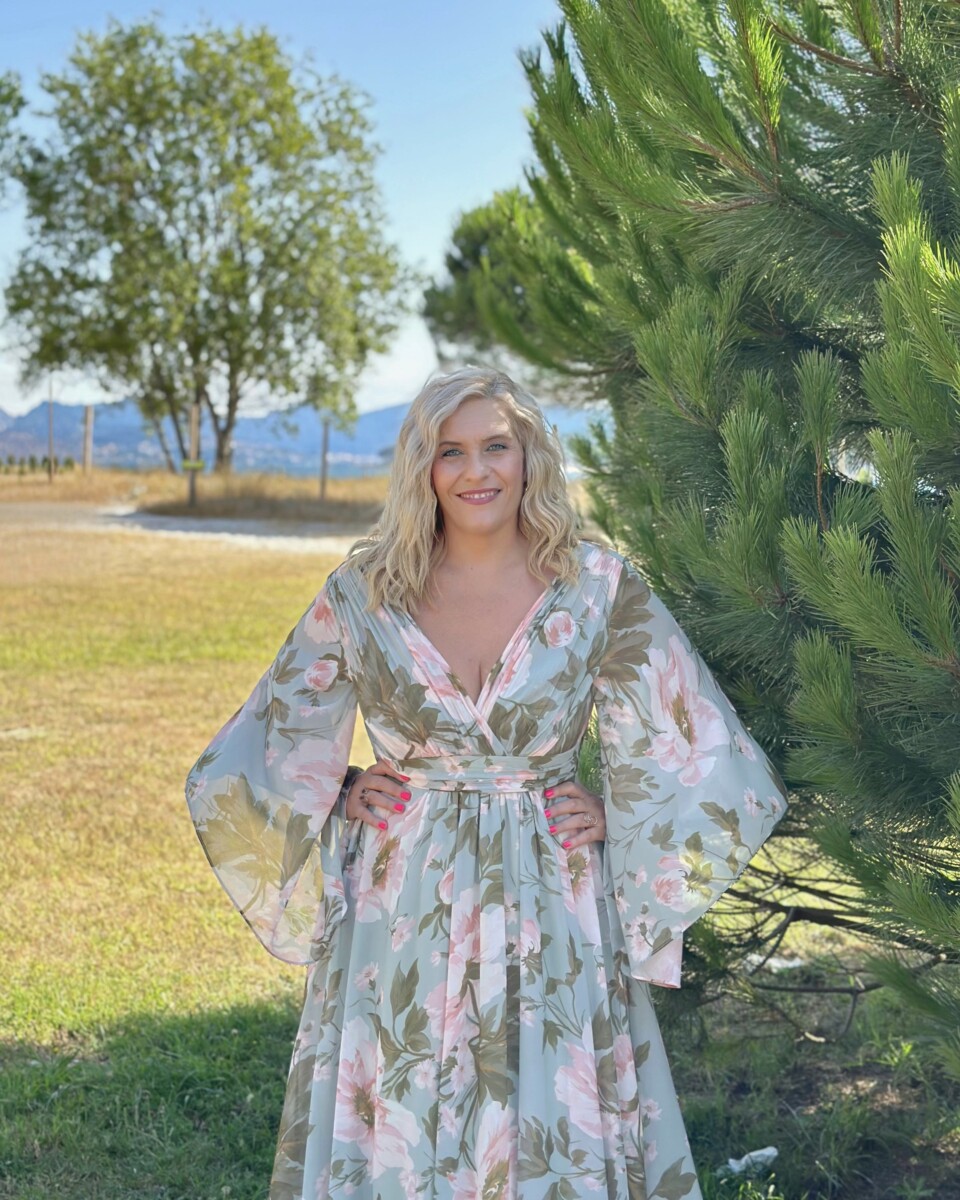Vestido Gasa Mangas Estampado Curvy - Imagen 3