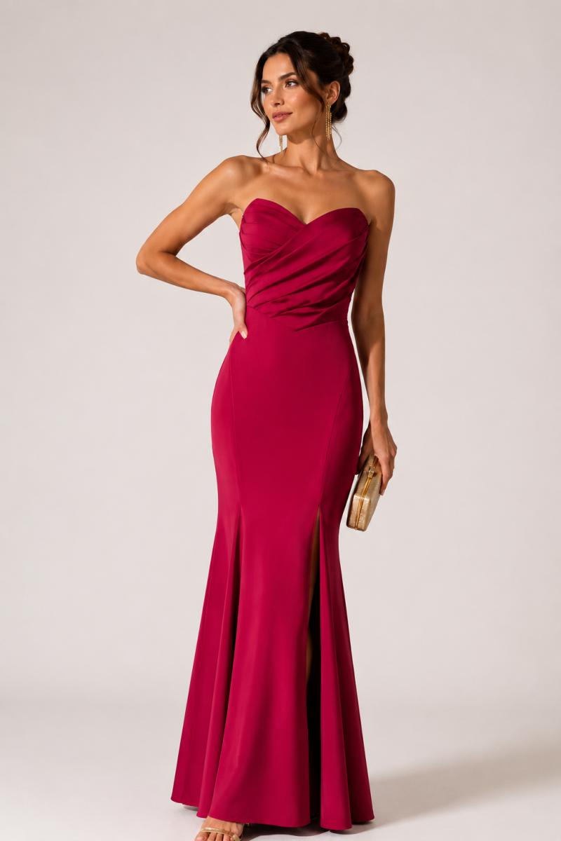 Vestido Sirena Palabra Honor Corazón