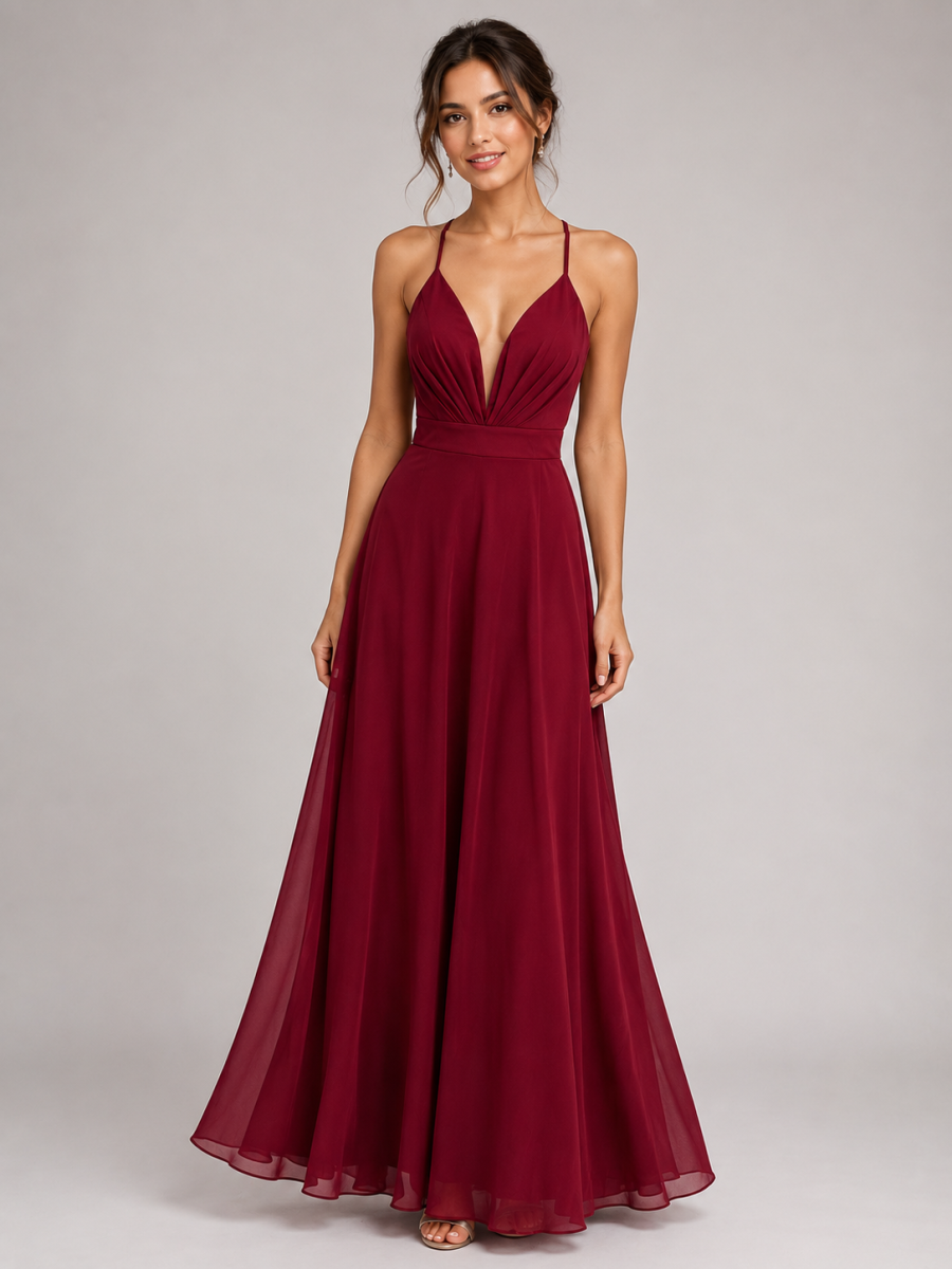 Vestido Gasa Espalda Cruzada - Imagen 4
