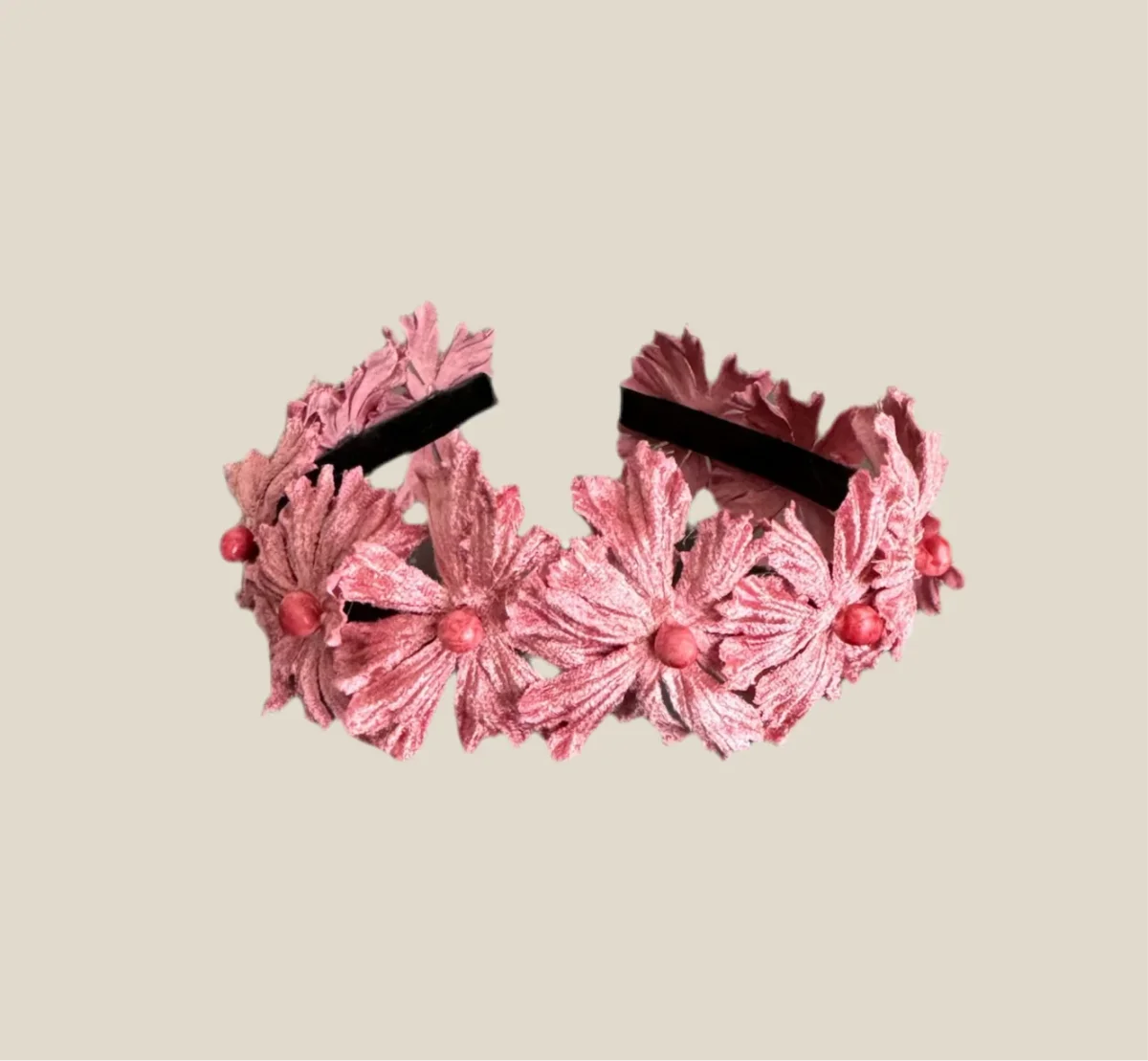 Diadema Margarita rosa mini