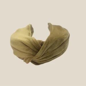 Diadema Baronesa terciopelo mostaza