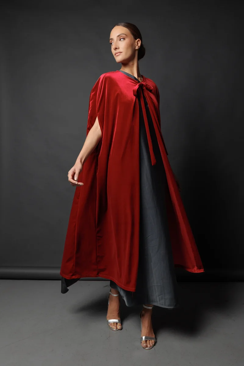 Capa de terciopelo Larga Roja - Imagen 2