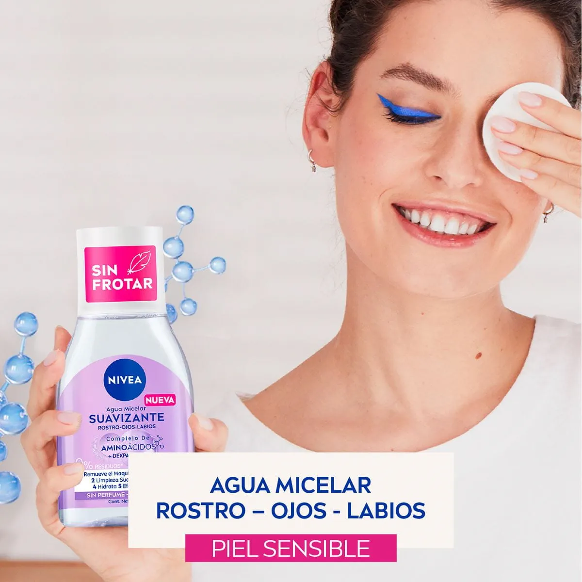 NIVEA Agua Micelar Suavizante Piel Sensible – 100 ml - Imagen 3