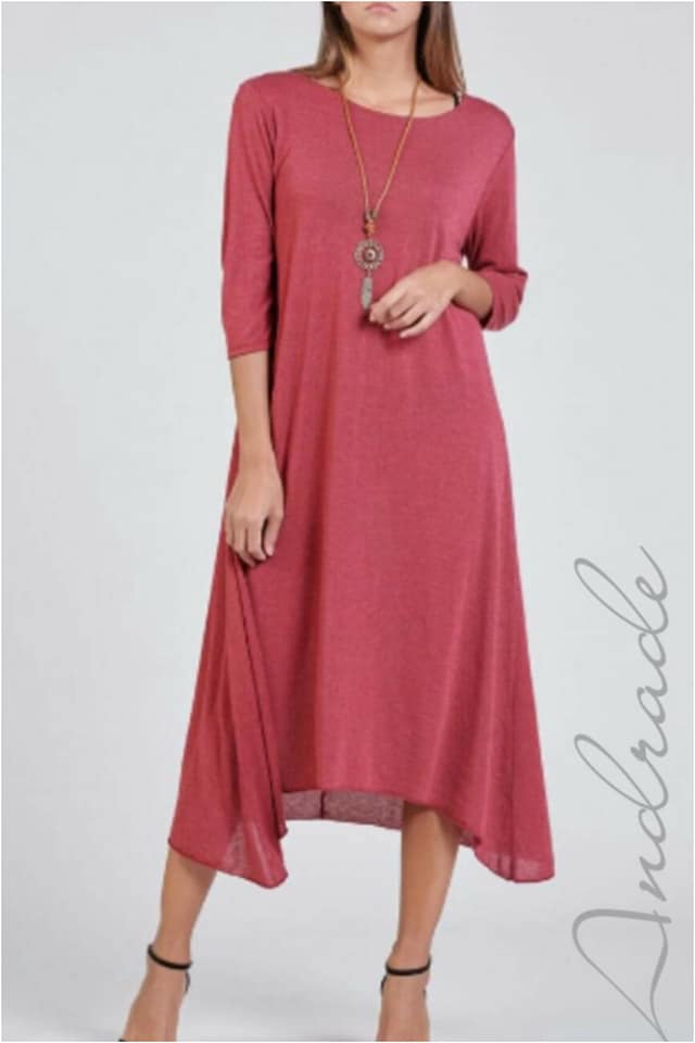 Vestido punto mujer asimétrico - Imagen 3