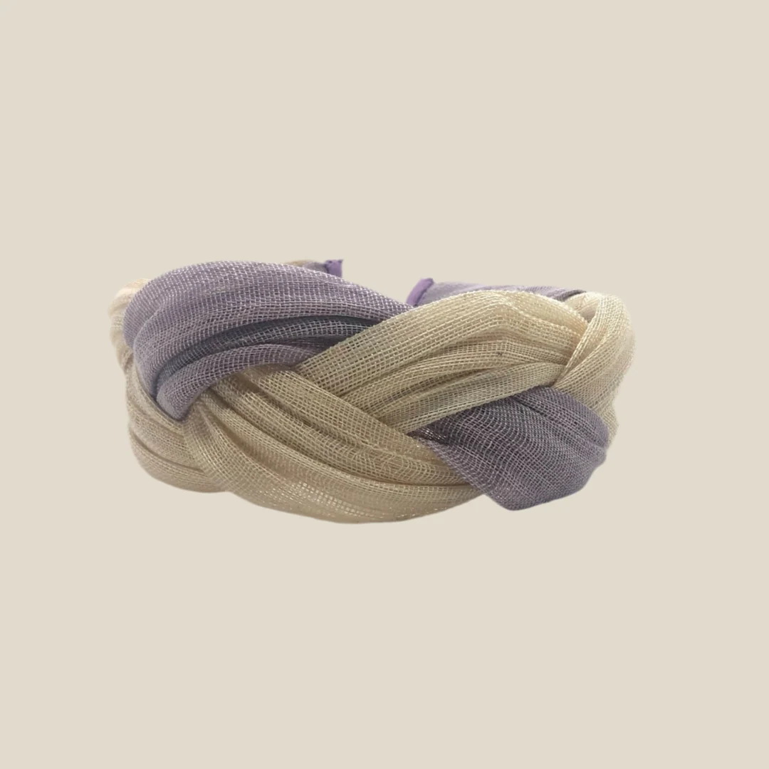 Diadema Infanta lila y beige